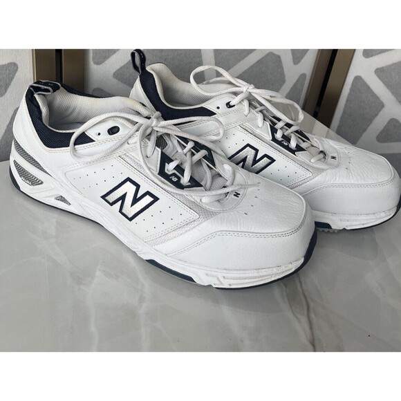 New Balance Shoes Men White Leather Athletic Shoes MX855 WN Sz 14 D Sneakers